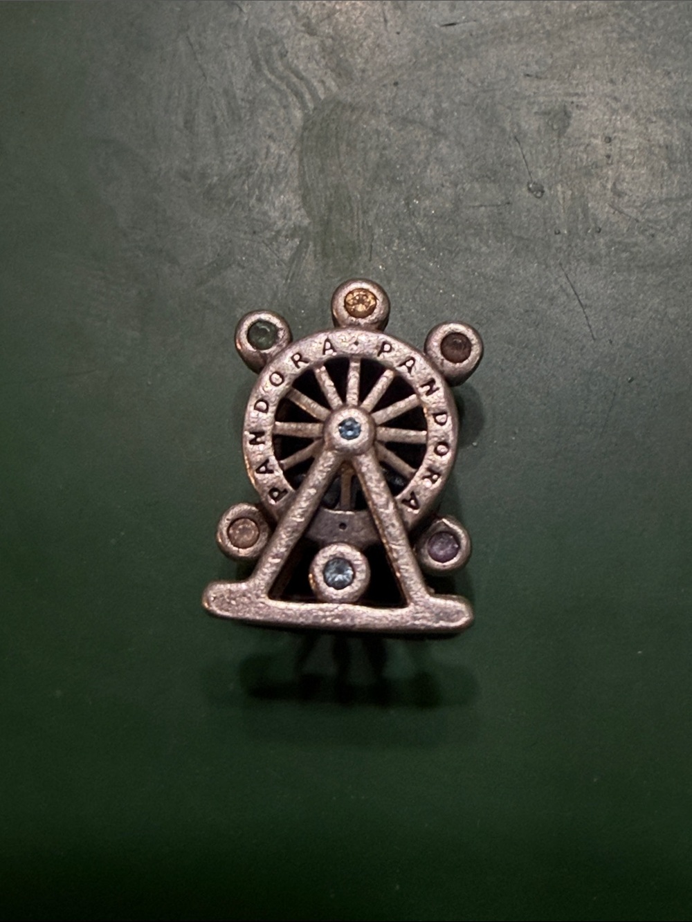 Pandora Sterling Silver 925 Ferris Wheel Charm **missing a rhinestone**